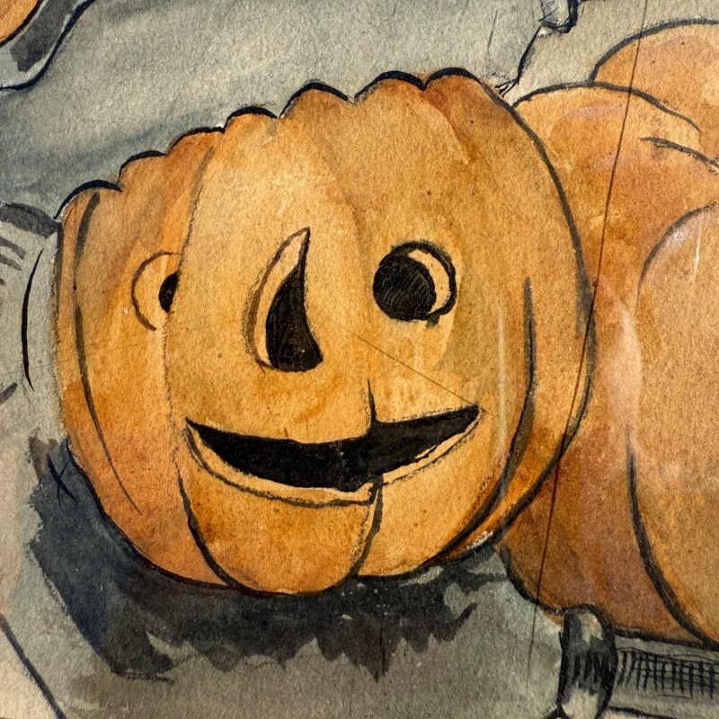 cnfZ1lHa_19.jpg Original 1930s Halloween Party Poster Artist Signed Antique Watercoloring Artwork