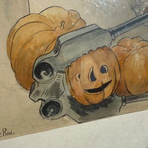 cnfZ1lHa_9.jpg Original 1930s Halloween Party Poster Artist Signed Antique Watercoloring Artwork