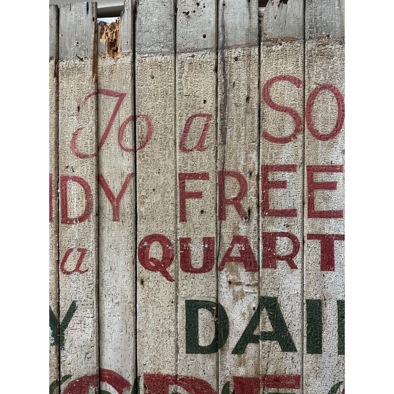 d9b418ad-5f92-4250-9510-02b06da462e0_LP.jpg Antique Early 1900s Holly Dairy Ice Cream Painted Wooden Trade Sign Soda Store