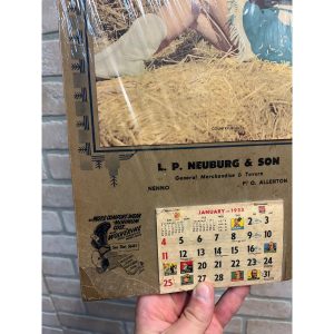 Vintage Neuburg General Store Tavern Nenno Wisconsin 1953 Adv. Calendar Sign