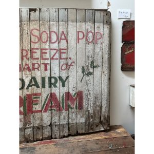 f04e8166-bd4b-4222-8114-e92f7e98ac6a_LP.jpg Antique Early 1900s Holly Dairy Ice Cream Painted Wooden Trade Sign Soda Store