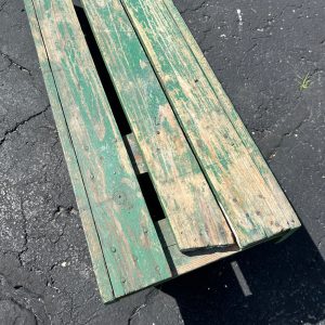Antique Primitive Green Paint Wooden Bench Plant Stand Farmhouse Decor