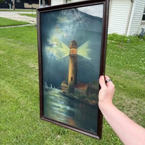 1915c Original Lighthouse Pastel Framed Ruth Wilhelm Waunakee Wis Artwork