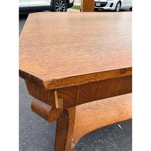 Vintage Oak Library Table w/ Single Drawer