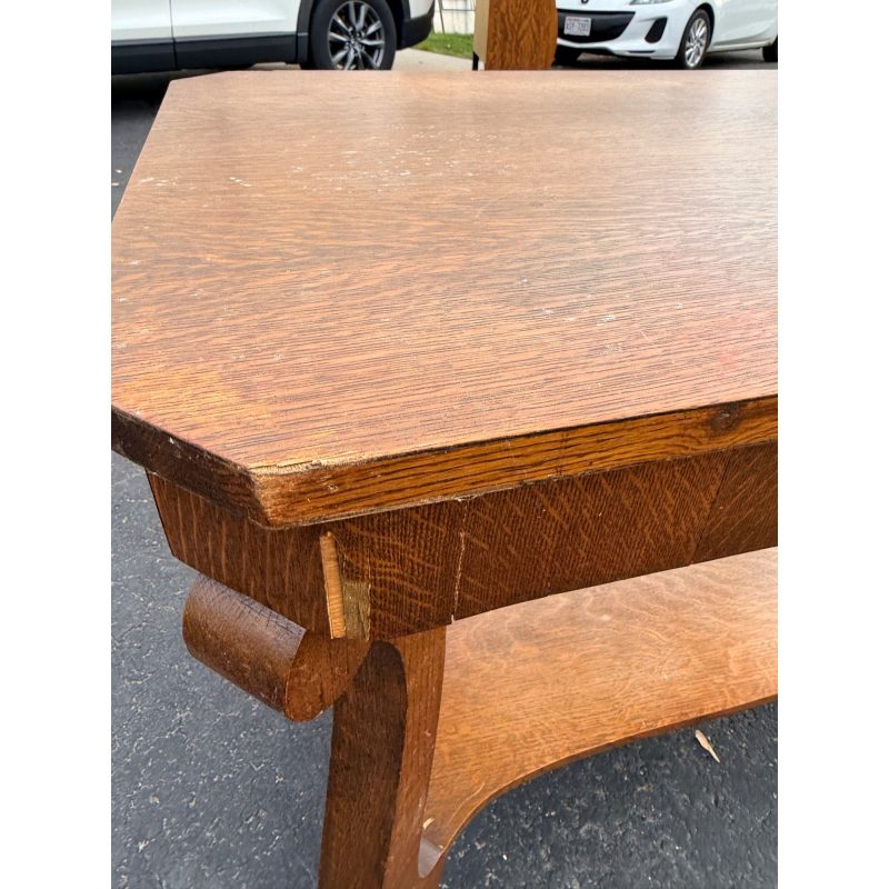 Vintage Oak Library Table w/ Single Drawer