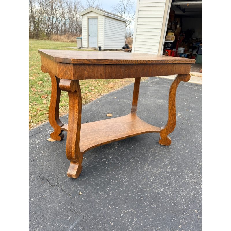 Vintage Oak Library Table w/ Single Drawer