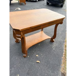 Vintage Oak Library Table w/ Single Drawer