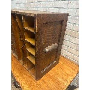 iJEnYsQundefined_6.jpg Vintage Early 1900s Tiger Oak Tabletop Desk Organizer 5-Drawer File Cabinet