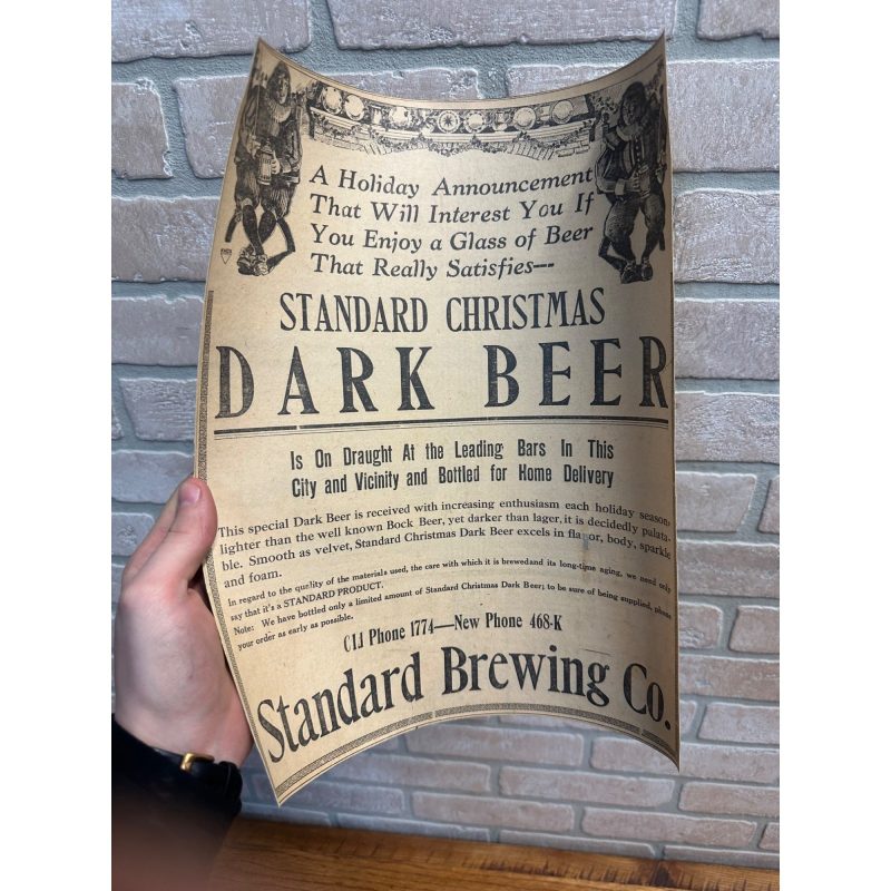 iuXmjb60_0.jpg 1912 - STANDARD BREWING CO. - SCRANTON PA - CHRISTMAS DARK BEER - PAPER AD