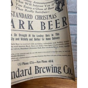 iuXmjb60_4.jpg 1912 - STANDARD BREWING CO. - SCRANTON PA - CHRISTMAS DARK BEER - PAPER AD