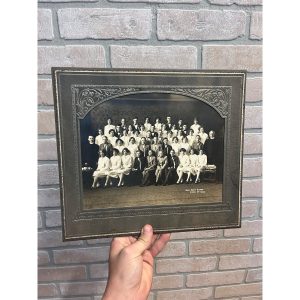Antique Vintage Cabinet Photo Holy Name School Class of 1929 w/ Frame Sleeve
