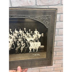 Antique Vintage Cabinet Photo Holy Name School Class of 1929 w/ Frame Sleeve
