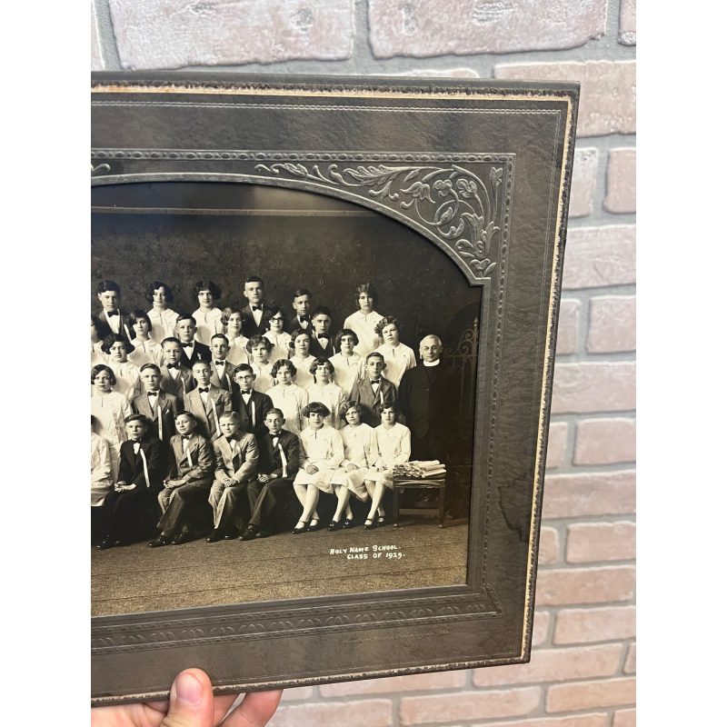 Antique Vintage Cabinet Photo Holy Name School Class of 1929 w/ Frame Sleeve