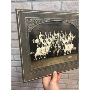 Antique Vintage Cabinet Photo Holy Name School Class of 1929 w/ Frame Sleeve