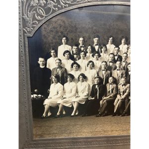 Antique Vintage Cabinet Photo Holy Name School Class of 1929 w/ Frame Sleeve
