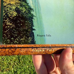 Vintage Niagara Falls Convex Picture Mother Of Pearl Framed Souvenir