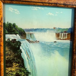 Vintage Niagara Falls Convex Picture Mother Of Pearl Framed Souvenir