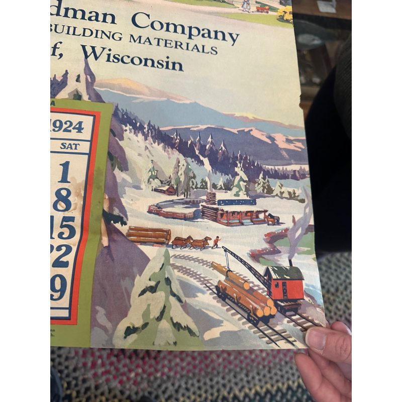 l8F2undefined8g4_3.jpg Vintage Fuller Goodman Lumber (Oshkosh Wis) Advertising Calendar Sign Farm Litho