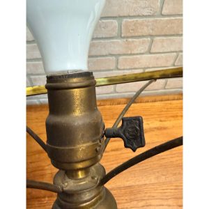 Vintage Art Nouveau Blue Green Mushroom Shade Lamp Arts & Crafts