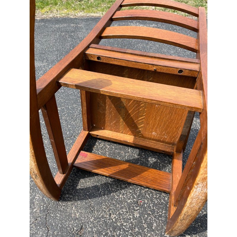 Original Signed L&JG Stickley Sewing Rocker Arts & Crafts Mission Chair