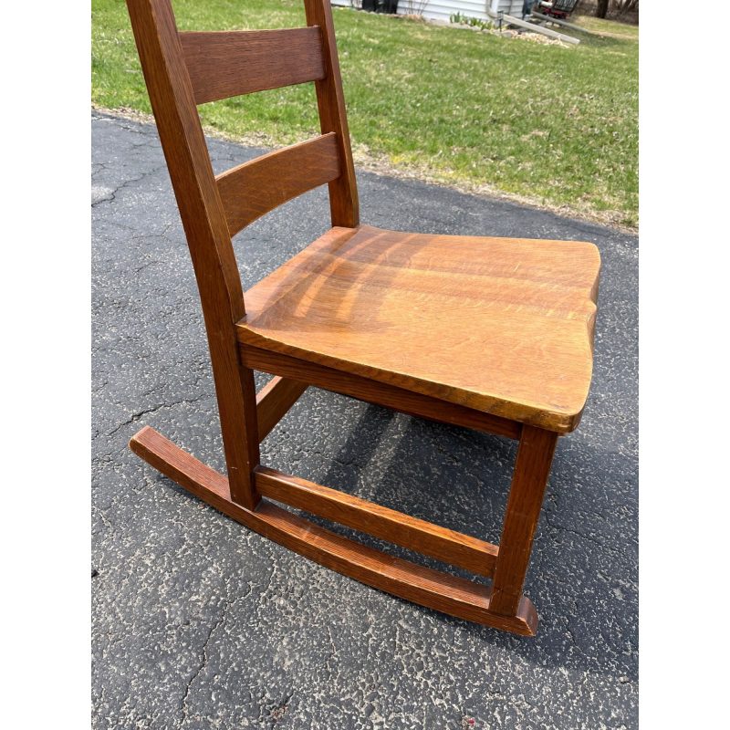 Original Signed L&JG Stickley Sewing Rocker Arts & Crafts Mission Chair