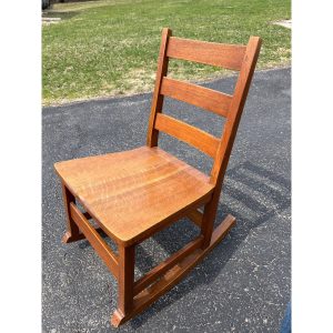 Original Signed L&JG Stickley Sewing Rocker Arts & Crafts Mission Chair