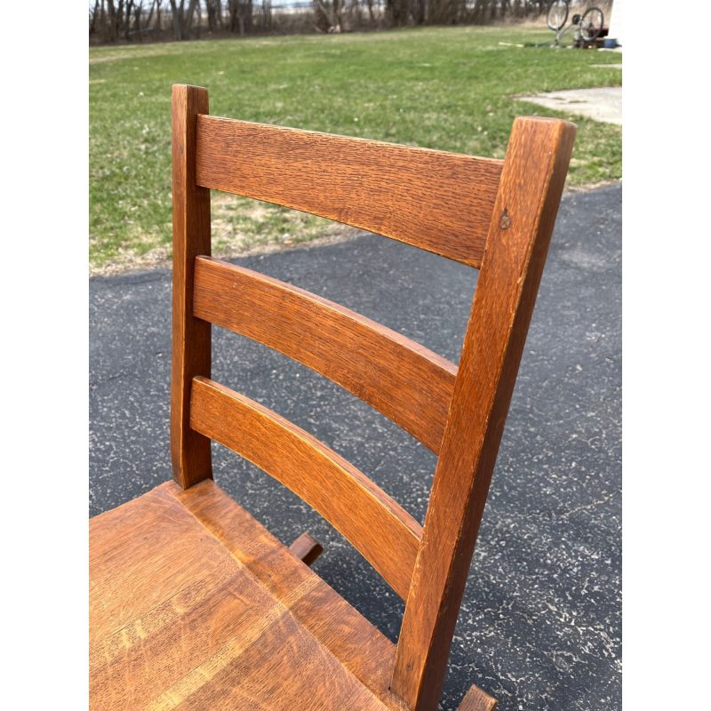 Original Signed L&JG Stickley Sewing Rocker Arts & Crafts Mission Chair