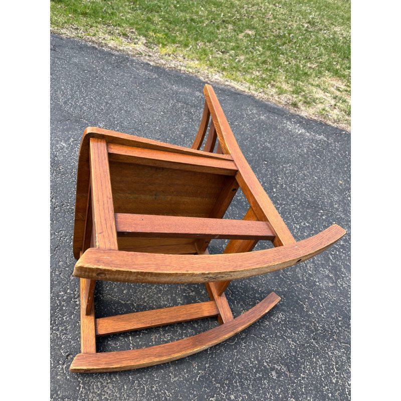 Original Signed L&JG Stickley Sewing Rocker Arts & Crafts Mission Chair