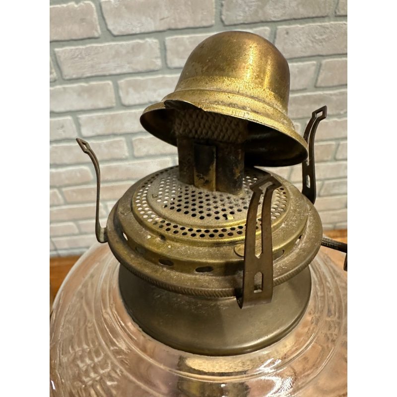 noMByOS0_12.jpg Antique Victorian 19th c. Oil Lamp w/ Reverse Painted Glass Column Child