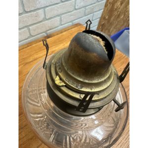 noMByOS0_4.jpg Antique Victorian 19th c. Oil Lamp w/ Reverse Painted Glass Column Child