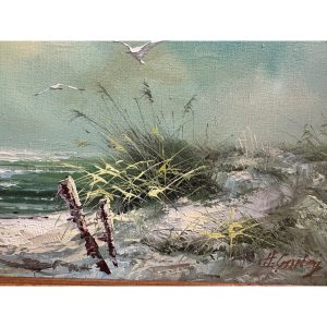 Howard Gailey Original Oil Painting Framed Signed Seascape Boat Vintage Decor