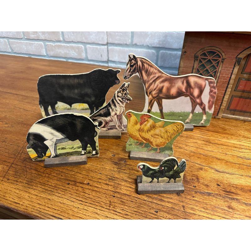 oLnz0IDb_2.jpg Antique 1880s Converse Litho Wood Barn & Farm Animals Child's Toy Playset