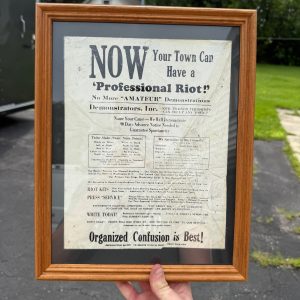 Vintage 1960s Demontrators Inc. Flyer "Professional Riot" Pre-Social Media