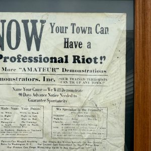 Vintage 1960s Demontrators Inc. Flyer "Professional Riot" Pre-Social Media