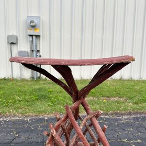 rJs8ht1u_5.jpg Antiqued Primitive Wooden Red Twisted Branch Footed Side Parlor Table