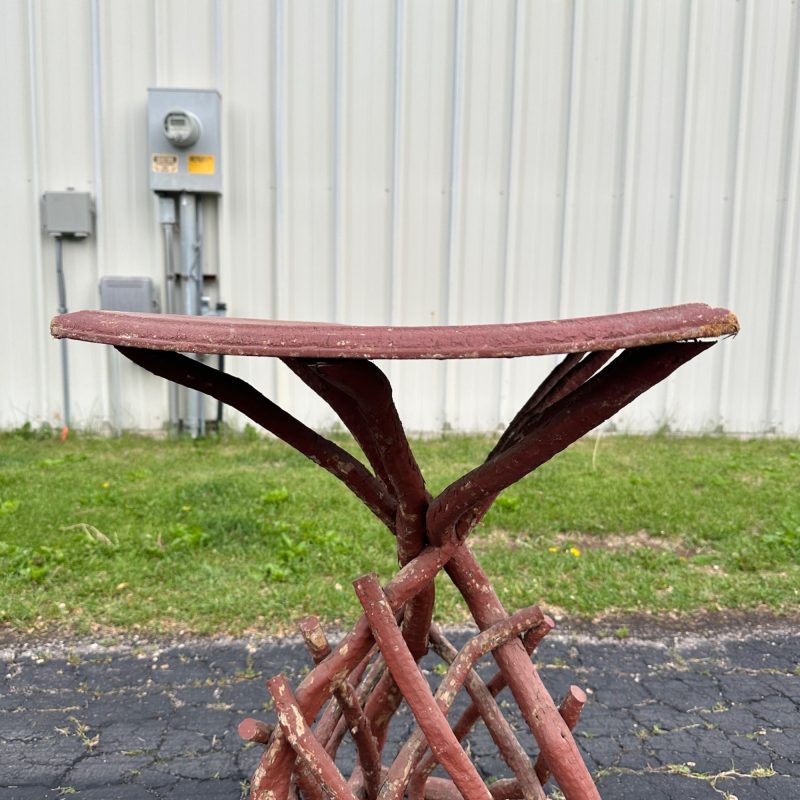 rJs8ht1u_5.jpg Antiqued Primitive Wooden Red Twisted Branch Footed Side Parlor Table