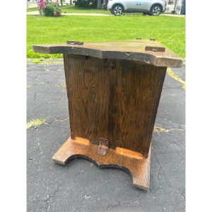 s92hMAuM_11.jpg Antique Arts & Crafts Mission Oak Tapered 5-Shelf Bookshelf Book Case