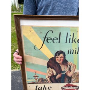 Vintage Art Deco Nature's Remedy Laxatives Advertising Sign Poster 1940s