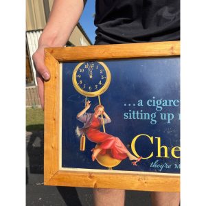 tquOZ8rB_1.jpg Vintage Chesterfield Cigarettes Cardboard Advertising Sign