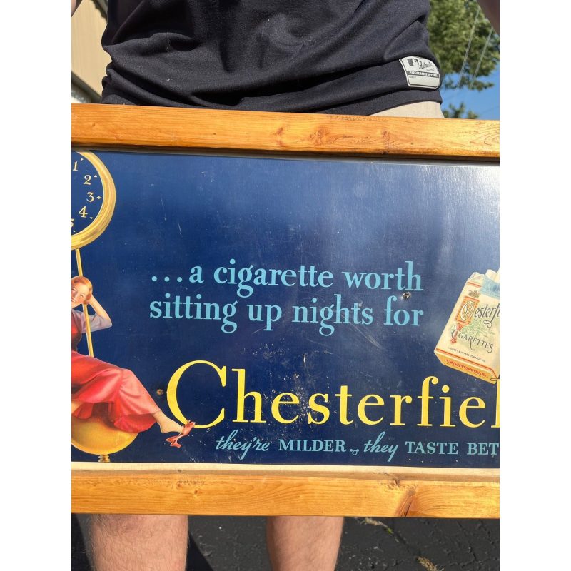tquOZ8rB_2.jpg Vintage Chesterfield Cigarettes Cardboard Advertising Sign