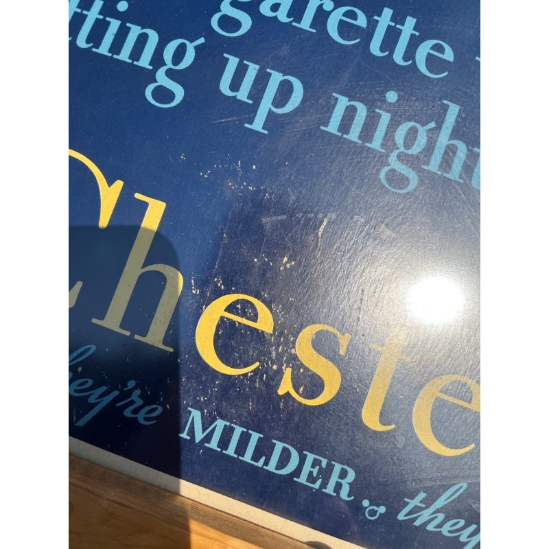 tquOZ8rB_4.jpg Vintage Chesterfield Cigarettes Cardboard Advertising Sign