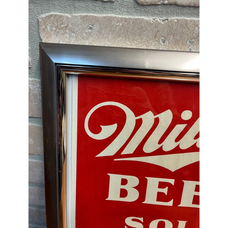 Vintage 1940s Miller Beer Milwaukee Paper Advertising Sign Poster Bar 10 Cents