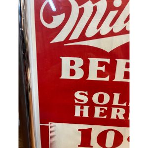 Vintage 1940s Miller Beer Milwaukee Paper Advertising Sign Poster Bar 10 Cents