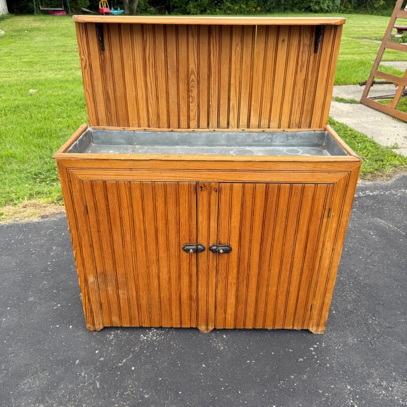 Antique Primitive Wooden Pine Farmhouse Dry Sink