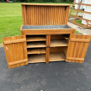 Antique Primitive Wooden Pine Farmhouse Dry Sink