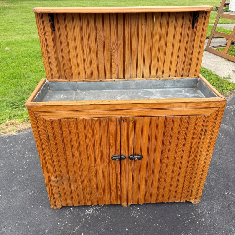 Antique Primitive Wooden Pine Farmhouse Dry Sink