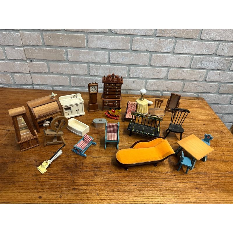 Vintage Dollhouse Furniture Lot 1:1 Scale Day Bed, Table, Highboy ++