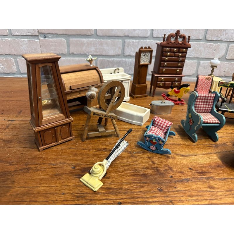 Vintage Dollhouse Furniture Lot 1:1 Scale Day Bed, Table, Highboy ++