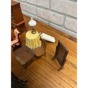 Vintage Dollhouse Furniture Lot 1:1 Scale Day Bed, Table, Highboy ++