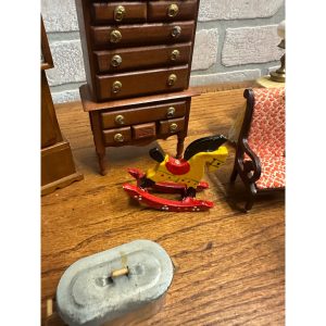 Vintage Dollhouse Furniture Lot 1:1 Scale Day Bed, Table, Highboy ++
